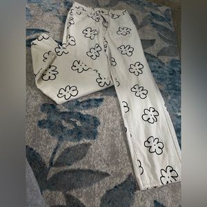 flower print jeans